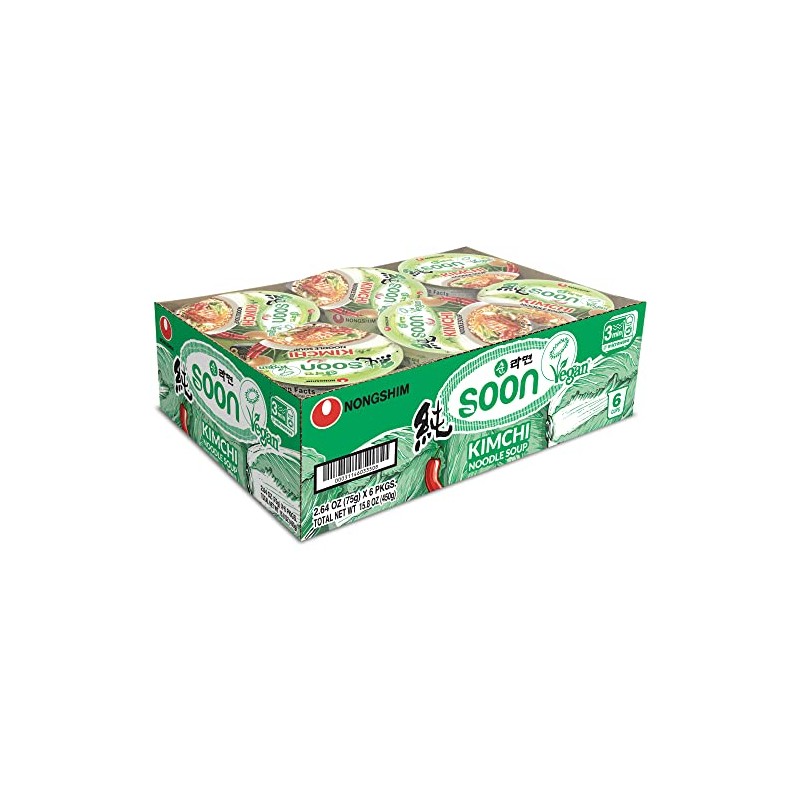 Nongshim Soon Kimchi Noodle Cup, 2.64 Ounce (Pack of 6)
