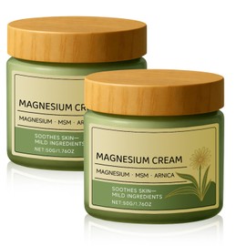 rexibuz 2Pcs Magnesium Cream with MSM & Arnica, Nerve Relief Magnesium Cream, Fast-Absorbing & Non-Greasy Hydrating Lotion, Gentle Formula for Skin Soothing, 50g/1.76oz