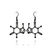 Caffeine Molecule Dangle Earrings Simple Happiness Neurotransmitter Organic Chemistry Structure