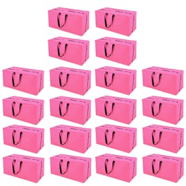 Pink Moving Bags - 20 Pack Extra Large Heavy Duty Storage Bags With Zipper & Reinforce Handles | 29x14x13 Inch Moving Tote Bags Bulk For Clothing, Shoes, Travel