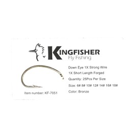 Kingfisher Fly Fishing Scud Nymph Fly Tying Hook, #8 100PK