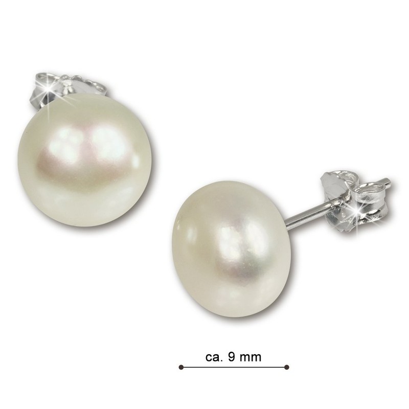 Silberdream Sdo109W Silver Stud Earrings