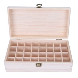 Wooden Essential Oil Storage Box, Eco-Friendly Essential Oil Storage Box with 32 Grids, Durable Wooden Essential Oil Display Box for Spa Salon