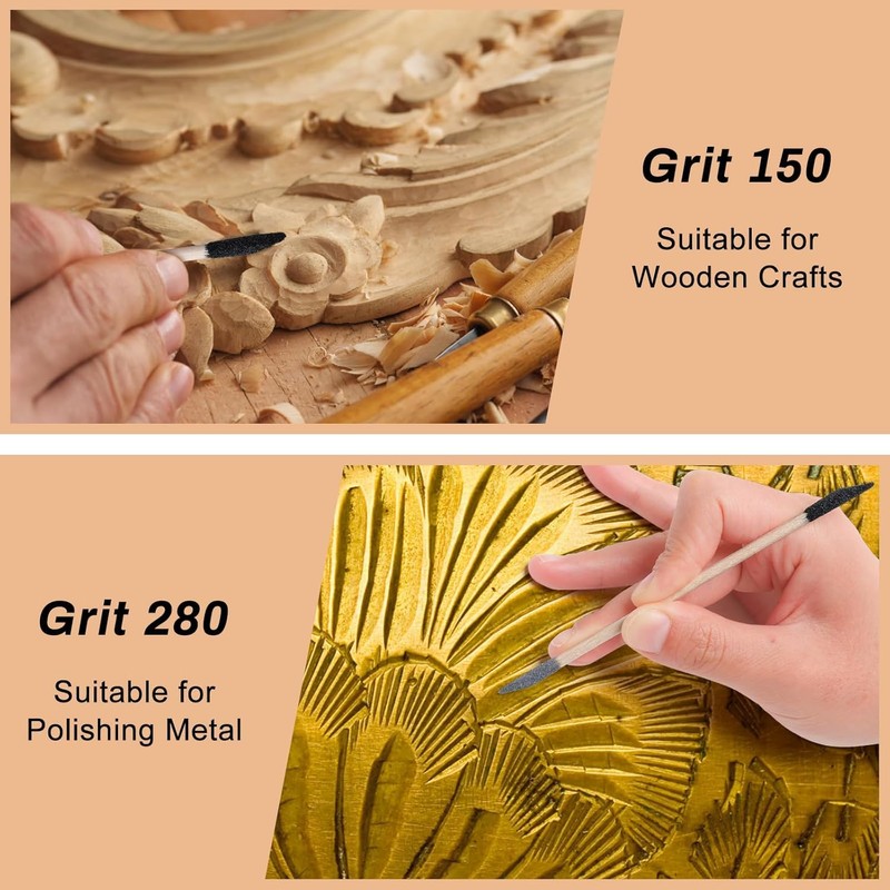20 Pcs Sanding Stick Double End Matchsticks Sanding Twigs Coolrunner