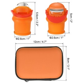 PATIKIL Large/Small Gardening Thumb Knife Set with Storage Case, Silicone Thumb Cutter Finger Cover Garden Trim Tool for Picking Fruit Vegetable, Orange