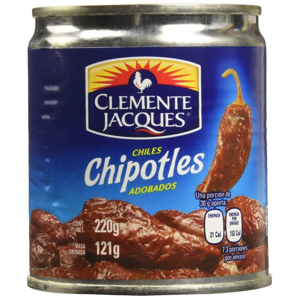 MexGrocer Clemente Jacques Chipotle Peppers in Adobo Sauce 210 g (Pack of 3)