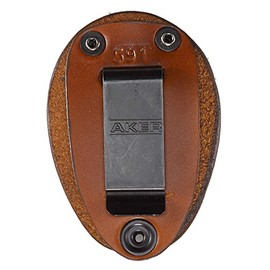 Aker Leather 591 Clip-On Shield Badge Holder, Tan