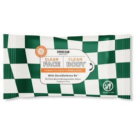 Stryke Club Acne Cleansing Wipes, Biodegradable Face and Body Towels Fight & Treat Breakouts, Dermatologist Formulated Face & Body Wipes for Teens Skincare Comfort