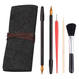 LOOKSEVEN Scratch Tools Set Scraper Pen, 6 Pcs Scratching Art Tools Sketch Arts Set Scratch Color Pen Stick Scraper with Tool Bag for Sketch Art Painting