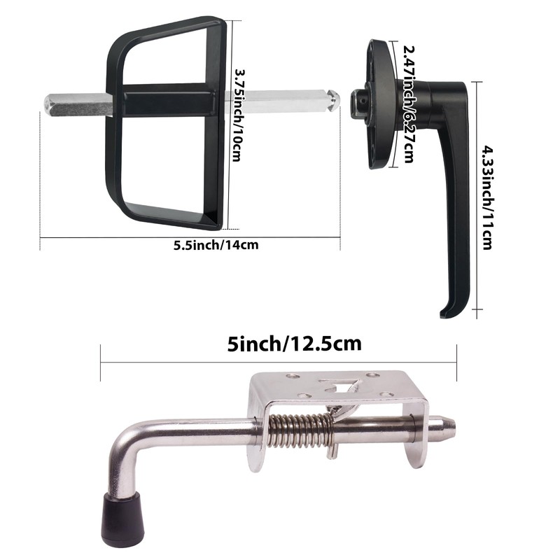 Hurrikom Shed Door Latch Kit with 5 Keys -L-Handle Lock