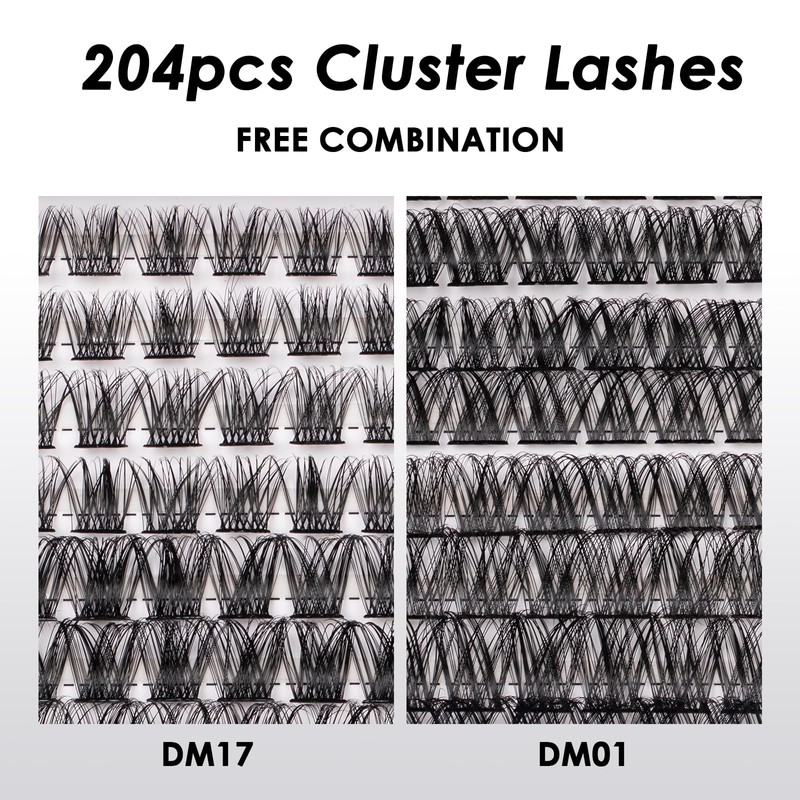 Lash Clusters 204 Pcs Individual Lashes Clusters Eyelash Extensions False