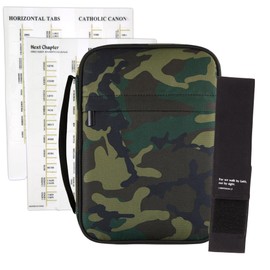 Trinity Church Supply Camo Bible Case Kit, Bookmark Strap and Chapter Tabs Included, Devotional Gifts for Men, 6.5 x 9.5 Inches