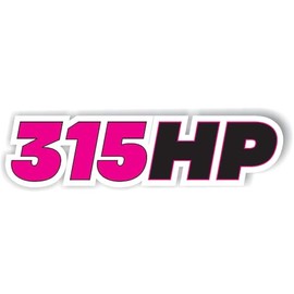 315HP Hot Pink Black White Full Color Vinyl Decal Sticker Race Car JDM Euro R Turbo Truck Horsepower Type Girl