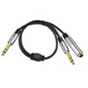 6.35mm Splitter Cable Female to Dual Male Gold Plated Plug
