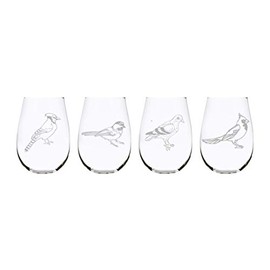 Birds stemless wine glass (set of 4)