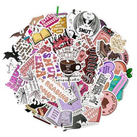 52Pcs Aesthetic Sticker, Funny Bookish Stickers Waterproof Cute Sticker Vinyl Book Stickers Decals for Laptop for Water Bottles, Scrapbooking, Notebook, Laptop