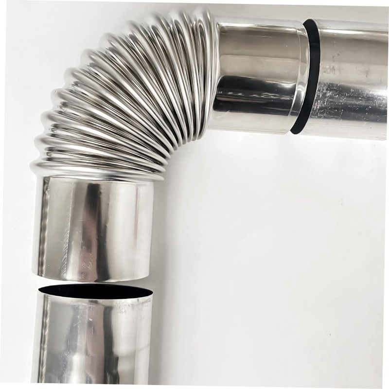 TEHAUX Stainless Steel Elbow Chimney Exhaust Flue Durable Rustproof Vent