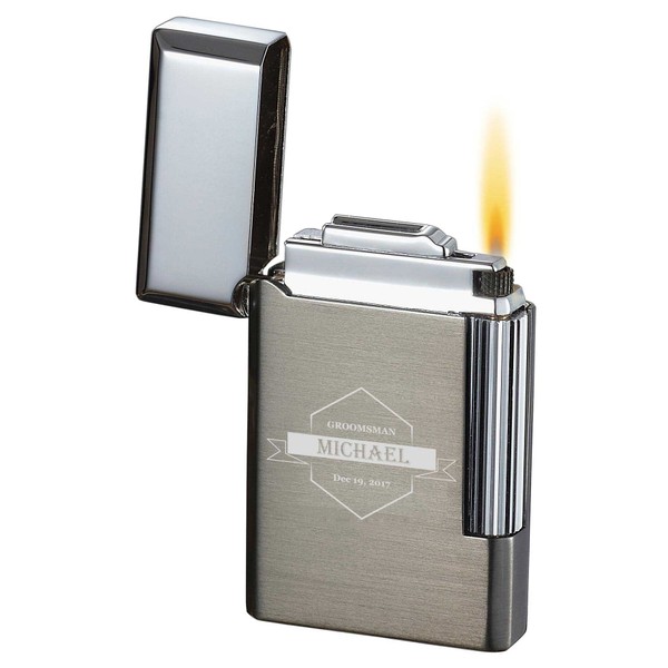 Personalized Groomsmen Visol Pyxis Dark Gun Flint Cigar Lighter