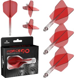 Mission Darts Force 90 | Integrated Precision Molded Dart Flights and Shaft System, 3 Pack, Professional Durable Combined Dart Flights and Shafts, Standard No.6 (Red Gradient,