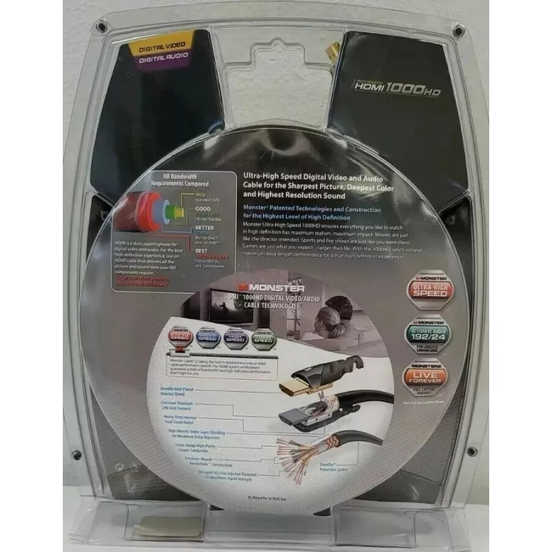 Monster 1000HD Advanced Ultra High Speed HDMI Cable Digital A/V