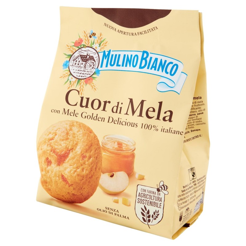 Mulino Bianco Biscotti Cuor di Mela con Mele 100% Italiane,