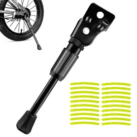 Kids Bike Kickstands 16 inch, Bike Stand Kick with 20 Reflector Stickers, Bicycle Stand Children's Bicycle Single Sided Upright Stand Kick Stand for Children's Bicycle, Folding Bicycle (16 inchs)