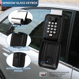 NBYT Car Lock Box - Secure Key Storage Solution for Your Vehicle Key Fob Lock Box Car Window Lock Box Protect Your Keys with this Key Lock Box for Car. for car fit for Ride Share, Turo, GetAround