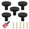 5 Pcs 30mm Round Cabinet Knobs Equipped with Screws and