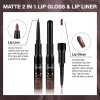 Labial Líquido Mate Con Delineador 2 En 1 Dnm