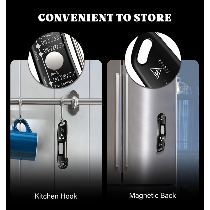 Meat Thermometers, DOQAUS Instant Read Food Thermometers for Cooking, Digital