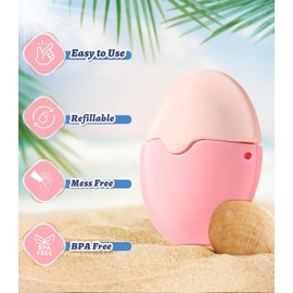 Sunscreen Applicator - Sunscreen Applicator for Kids, Roll on Sponge Applicator for Sunscreen, Sunblock Buddy Brush Set with Protective Caps, Sun Lotion Applicator Sun Cream Brush (Pink) (Pink)