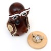 Dekohelden24 Beautiful Wooden Incense Figurine Owl Brown L/W/H: 8 x