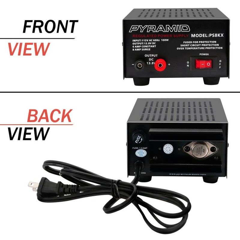 Pyramid Universal Compact Bench Power Supply - 6 Amp Linear