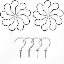 Silver 2IN Screw-in Hooks - Multipurpose Coffee Cup Hooks for Hanging Under Cabinet, Wall, Porch Decor | Ceiling Screw Hooks for Mugs & Cups - 20 Pcs