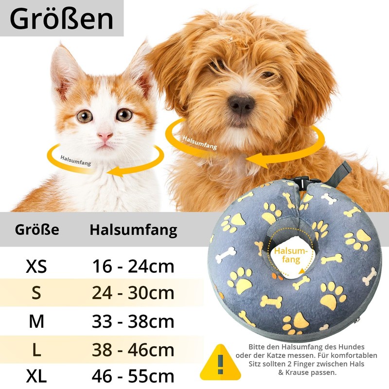 Inflatable Neck Collar for Dogs and Cats, Leak Protection, Neck