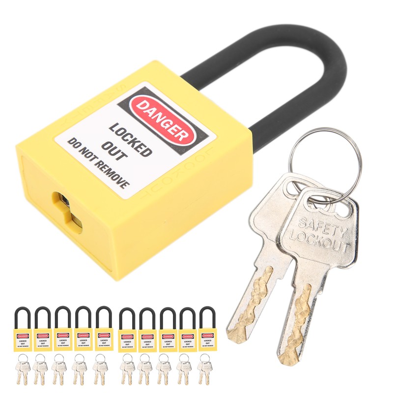 10 Sets 38mm Lockout Lock Dustproof Nylon Industrial Engineering Insulation