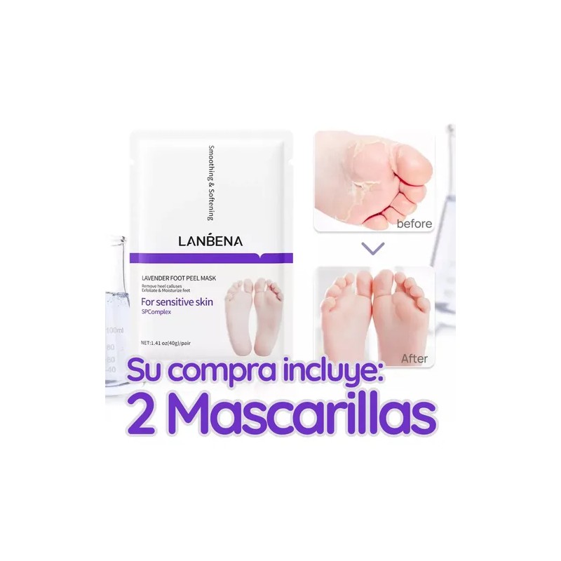 Mascarilla Exfoliante Pies Elimina Piel Muerta 2 Pares