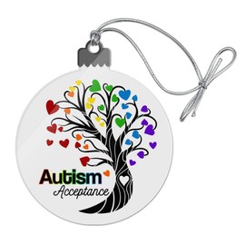 GRAPHICS & MORE Autism Acceptance Tree of Life with Hearts Acrylic Christmas Tree Holiday Ornament
