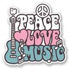 2 x 10cm/100mm Love Peace Music Window Cling Sticker Car