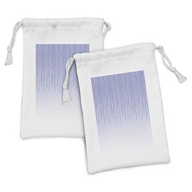 Ambesonne Floral Fabric Pouch Set of 2, Twisted Ivy Cords Sling down Birthday Gala Bows Old Fashion Party Image Artwork Print, Small Drawstring Bag for Toiletries Masks and Favors, 9" x 6", Lavender