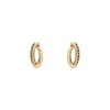 Karen Millen Oval Pavé Chain Stud Earrings for Women (Gold/Black