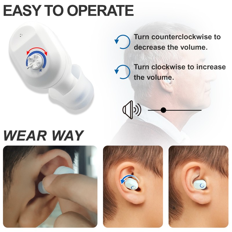 Double Direct Charging Hearing Aid Earphone Ear Aid White Layered