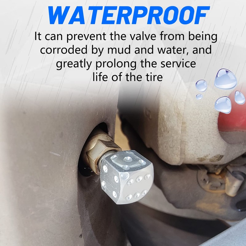 EKIND Bicycle Valve Dice (Set of 5, Silver)