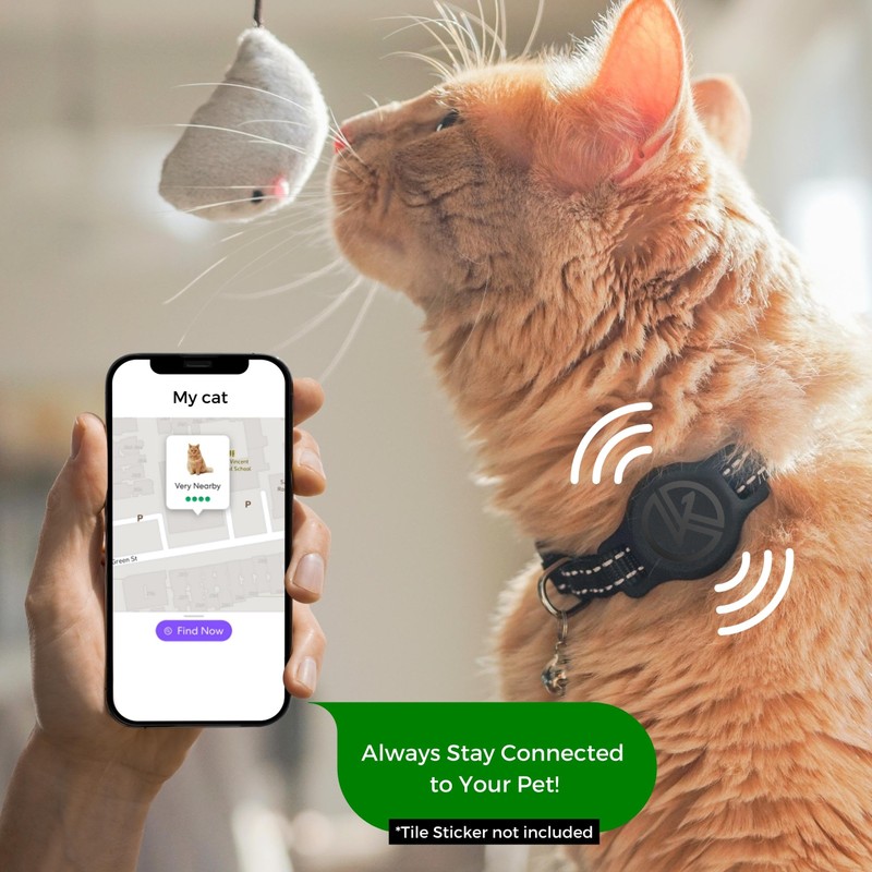 Tile Sticker Holder Cat Tracking Collar (2024) - Breakaway, Reflective