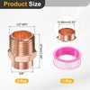 PATIKIL 15.88mm ID x 1/2" NPT Male Adapter Fitting, 2Pcs