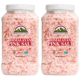 Himalayan Chef Pink Salt Coarse Grain, Salt for Grinder Refill -5 lbs Plastic Jar | 100% Natural Salt, Non-GMO & Gluten Free - Pack of 2