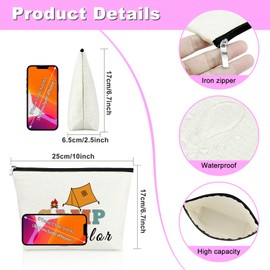 Summer Camp Counselor Gifts Makeup Bag Camp Life Gifts Travel Bag Camp Lovers Gift Fun Camping Gifts for Women Birthday Gifts for Women Camping Cosmetic Bag Camping Themed Party Gifts Zipper Pouch