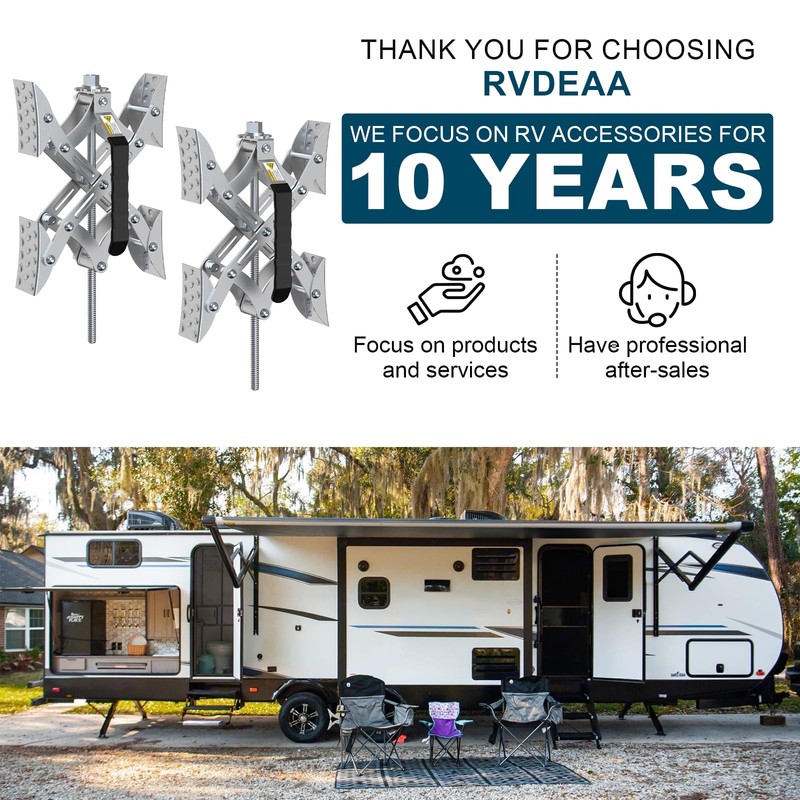 Rvdeaa RV X Chocks Wheel Stabilizer for Travel Trailers, 2