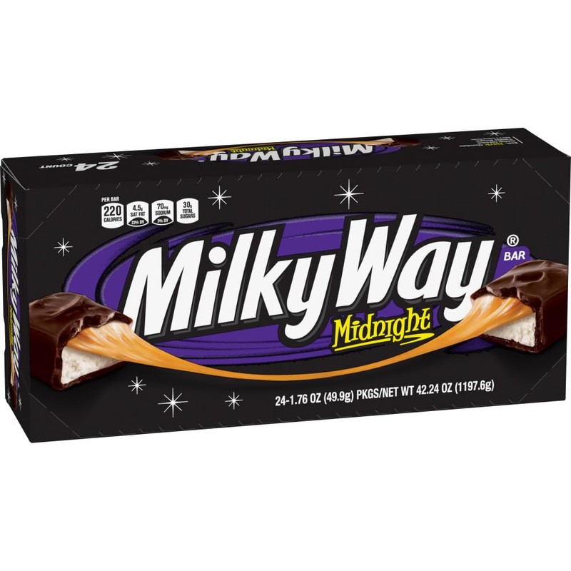 MILKY WAY Dark Chocolate Candy Bars, Midnight Dark, Full Size,