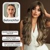 7JHHWIGS 28in Ash Brown Long Wavy Curtain Bangs Wigs Natural